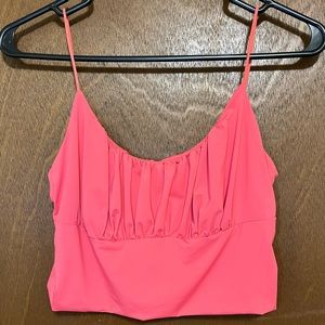 Better Be Juniors Top Cropped Coral-Pink Tank Shirt, size Medium